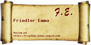 Friedler Emma névjegykártya